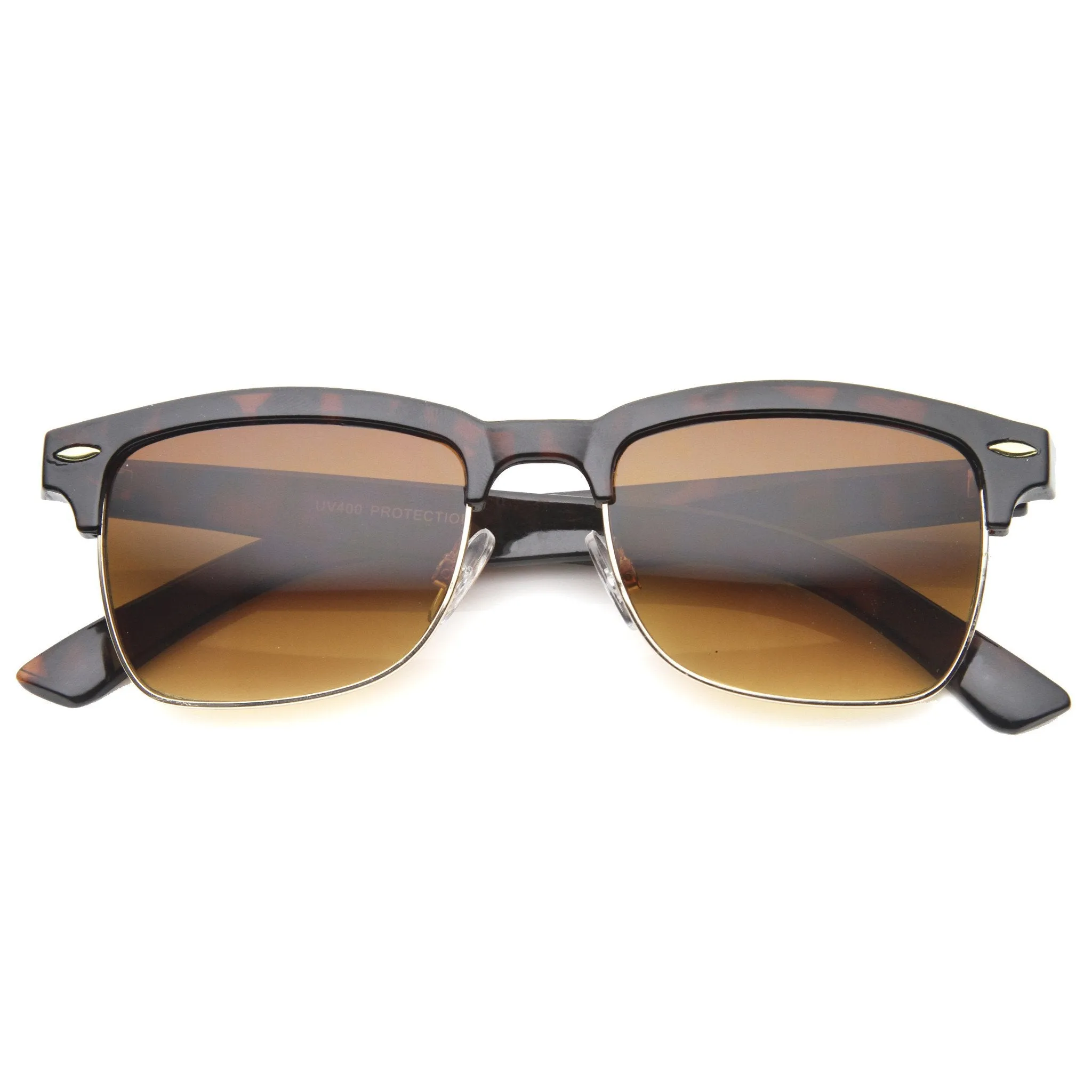 Vintage Half Frame Indie Horned Rim Sunglasses A016 sold by ZeroUV