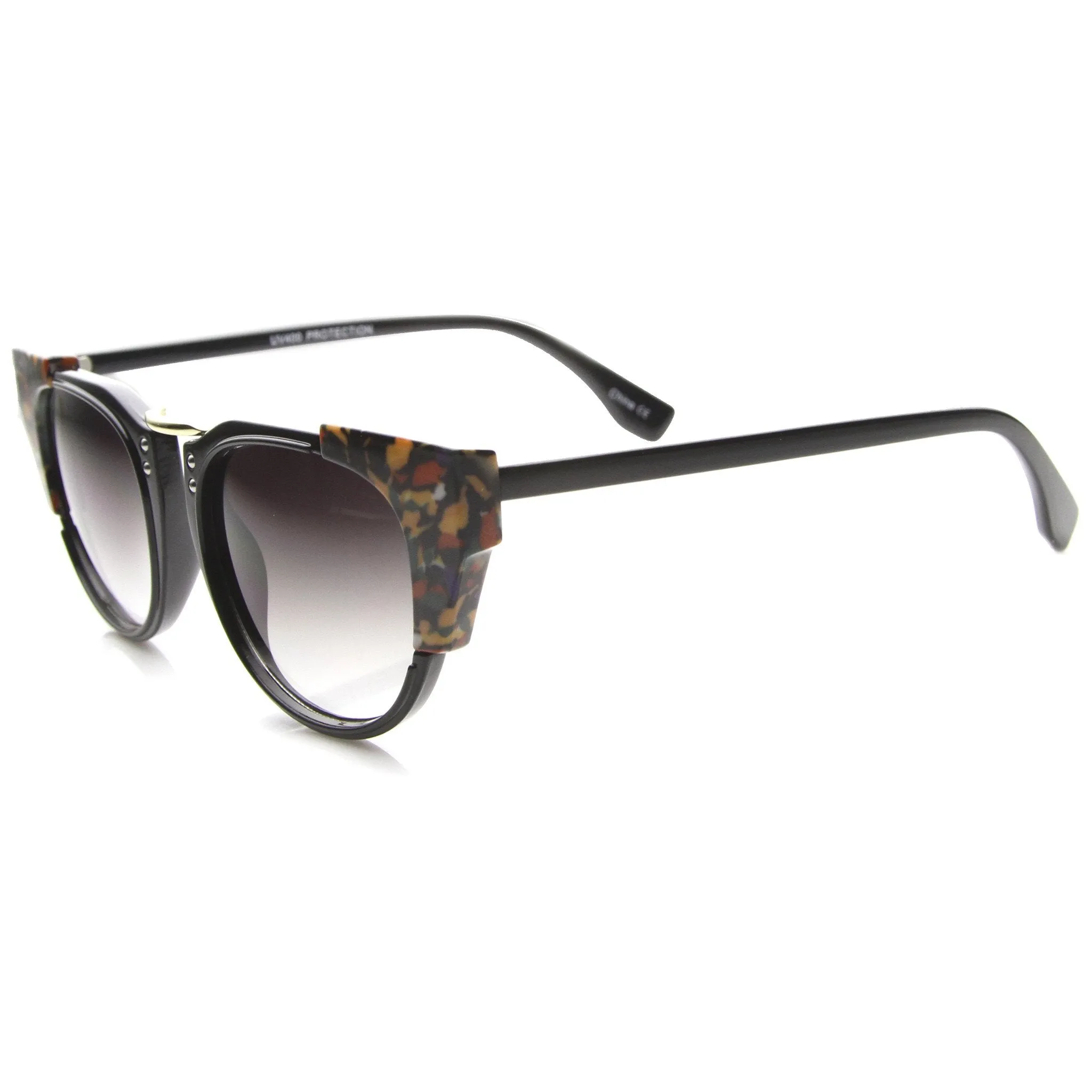 Women's Indie Flat Top Cat Eye Pattern Sunglasses 9986 sold by ZeroUV product image thumbnail 3