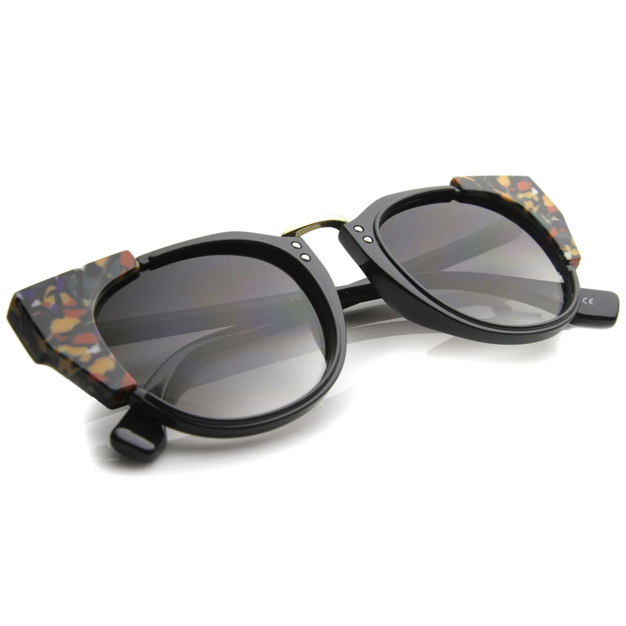 Women's Indie Flat Top Cat Eye Pattern Sunglasses 9986 sold by ZeroUV product image thumbnail 4