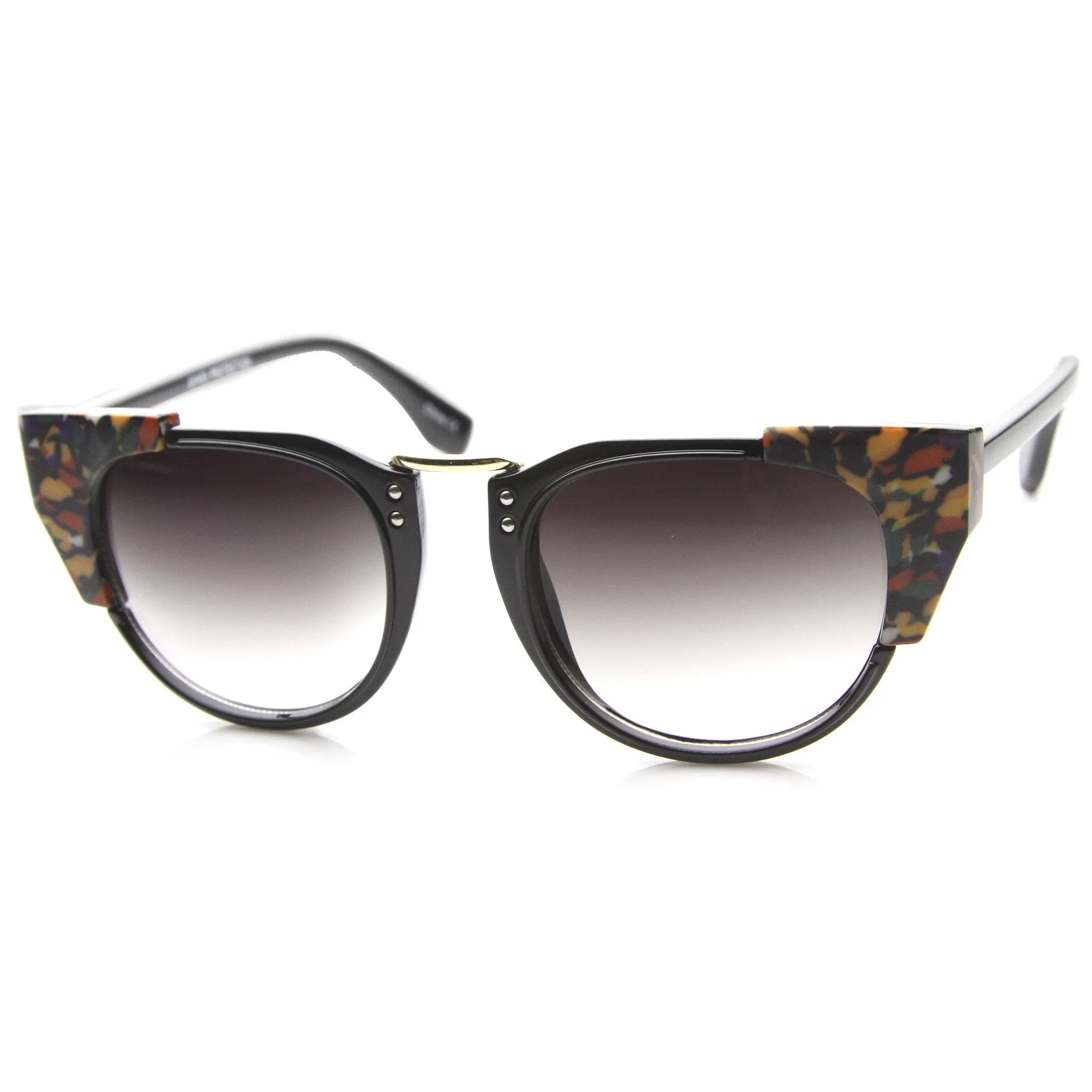 Women's Indie Flat Top Cat Eye Pattern Sunglasses 9986 sold by ZeroUV product image thumbnail 2
