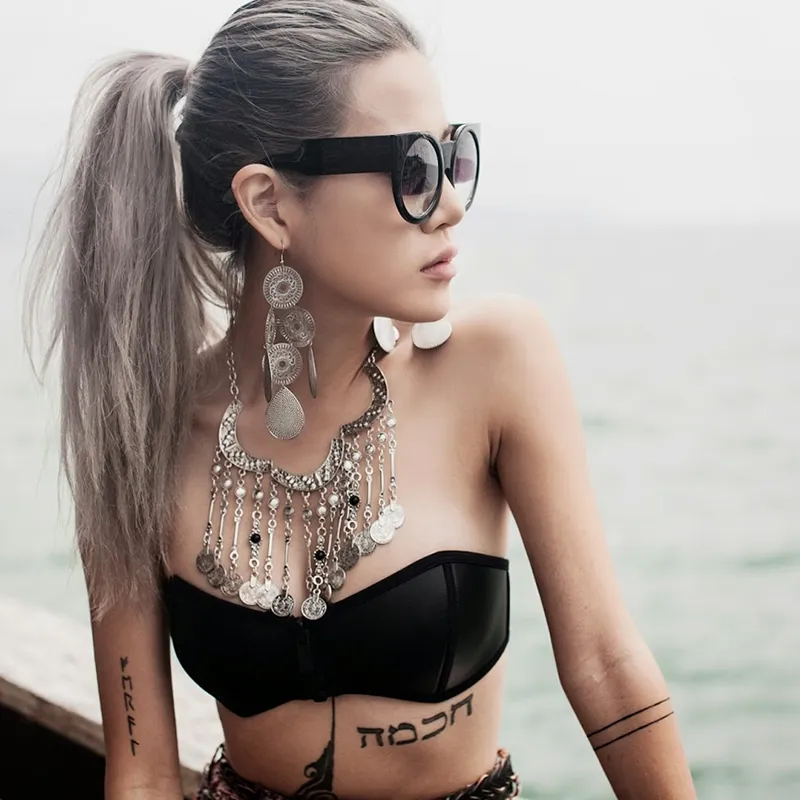 Women's Designer Super Bold Round Cat Eye Sunglasses sold by ZeroUV product image thumbnail 3