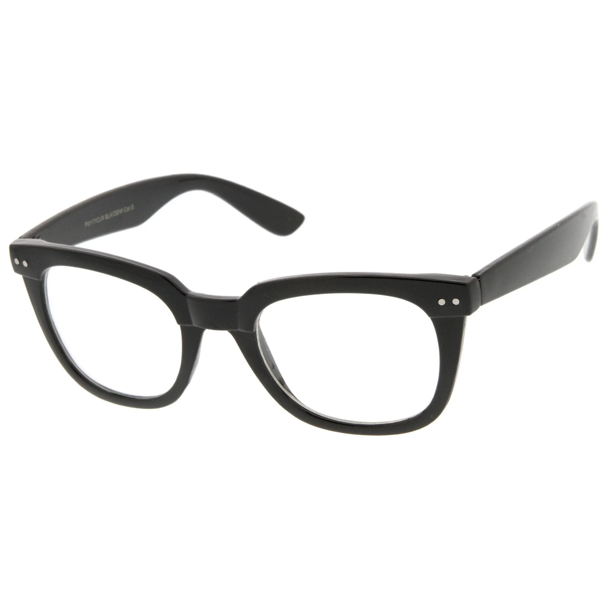 Retro Wide Temple Horn Rimmed Clear Lens Glasses A633 sold by ZeroUV product image thumbnail 2