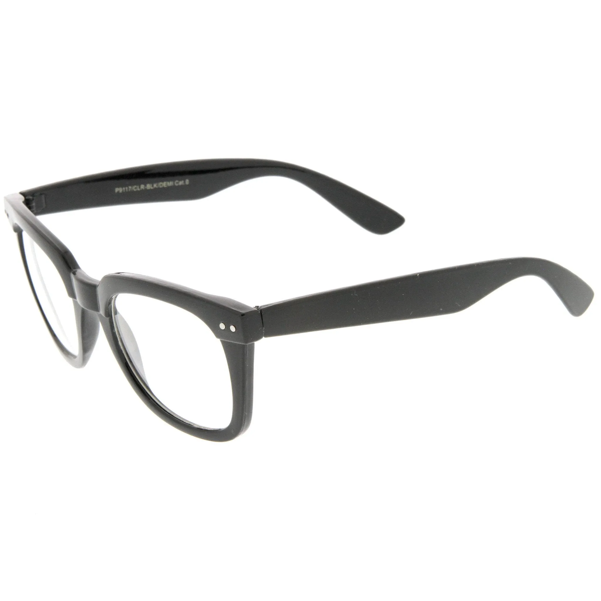 Retro Wide Temple Horn Rimmed Clear Lens Glasses A633 sold by ZeroUV product image thumbnail 3