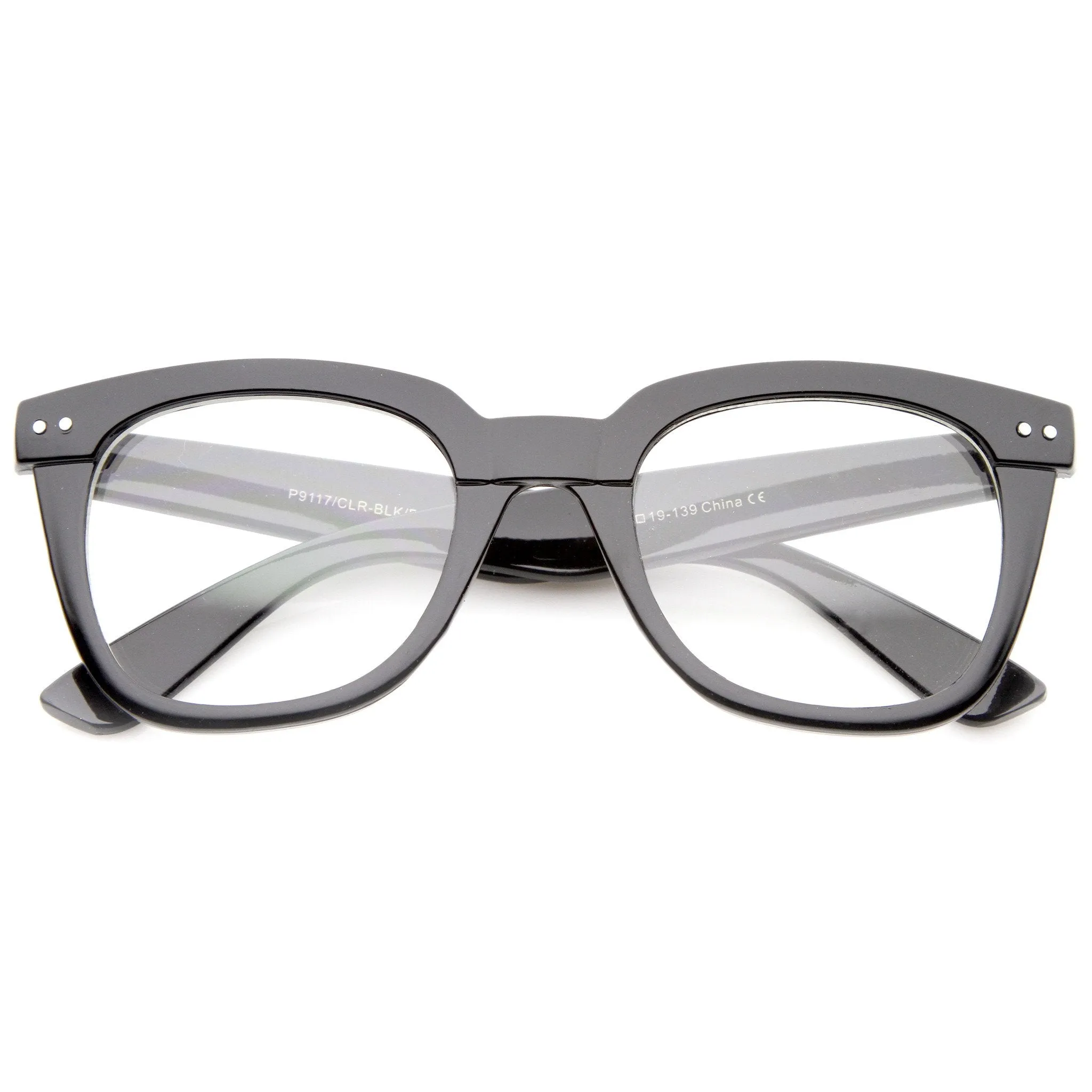 Retro Wide Temple Horn Rimmed Clear Lens Glasses A633 sold by ZeroUV