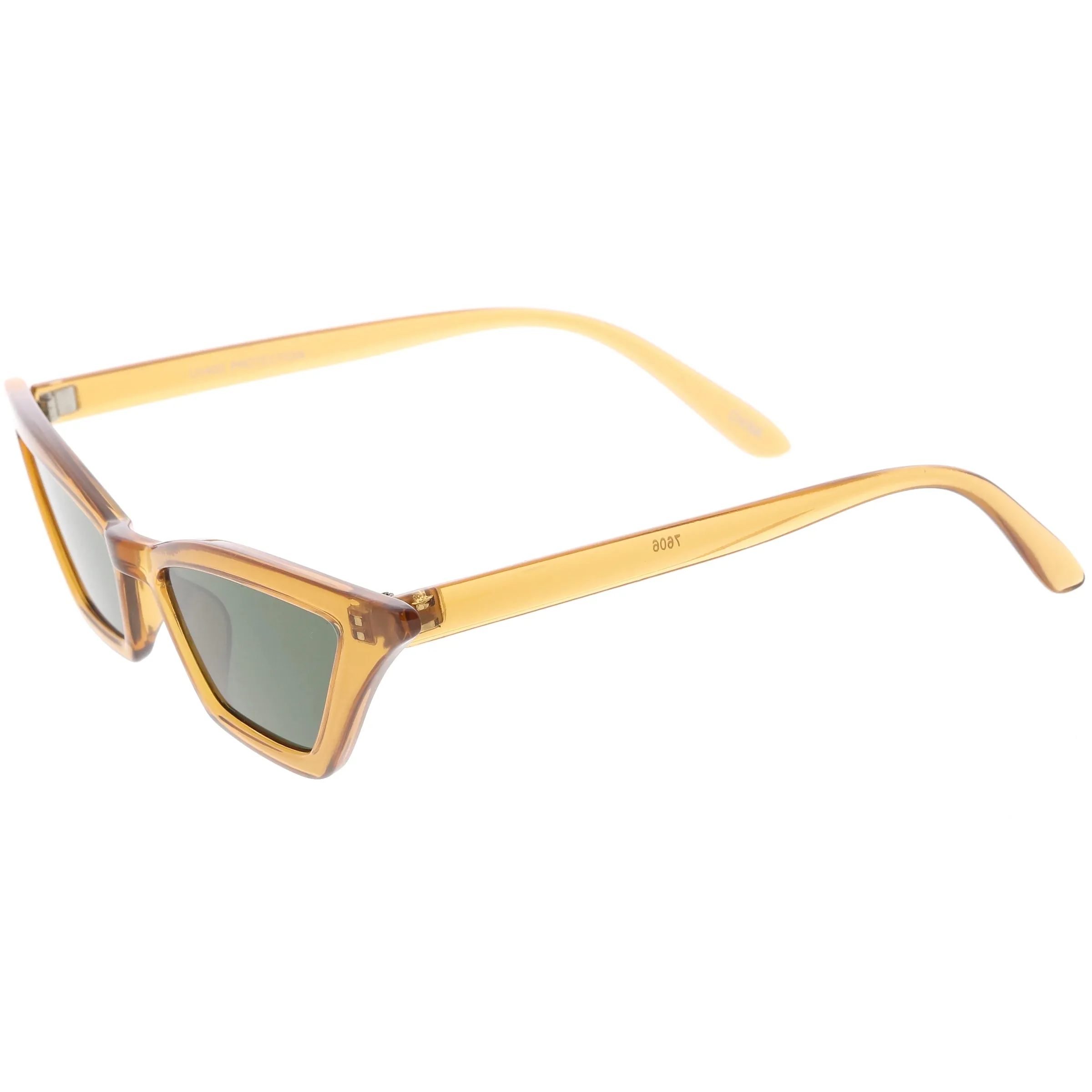 Retro Thin Neutral Colored Lens Cat Eye Sunglasses C734 sold by ZeroUV product image thumbnail 3