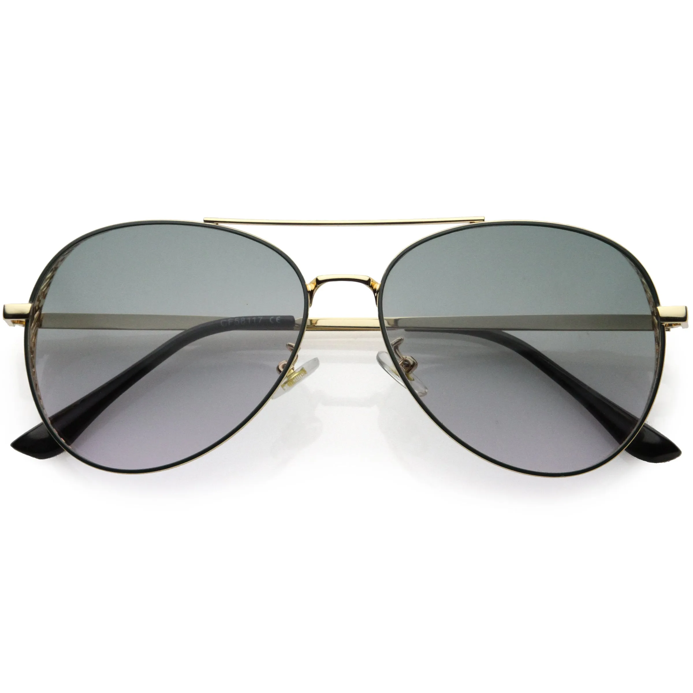 Luxe Laser Cut Metal Detail Side Cover Aviator Sunglasses D027 sold by ZeroUV