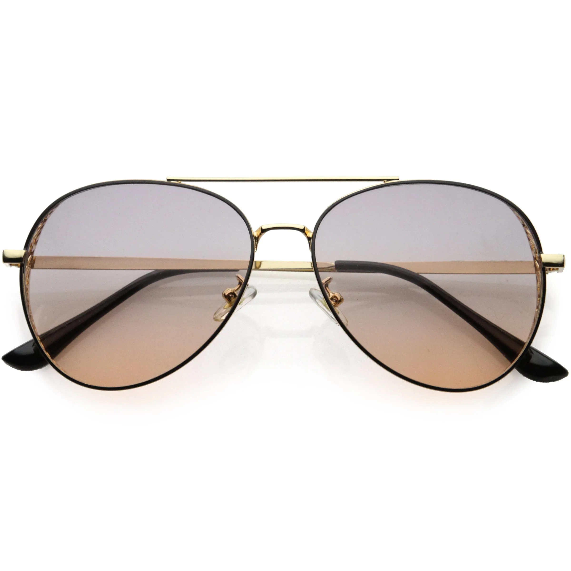 Luxe Laser Cut Metal Detail Side Cover Aviator Sunglasses D027 sold by ZeroUV product image thumbnail 4