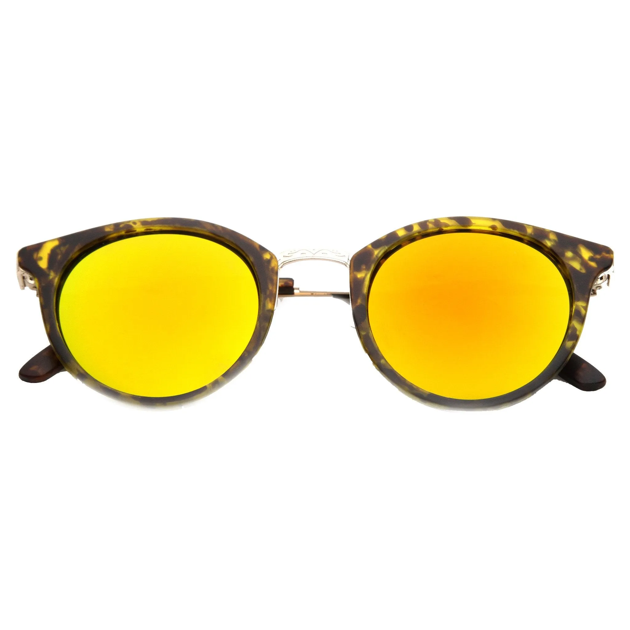 Retro European Round Horned Rim Mirror Lens Sunglasses 9650 sold by ZeroUV