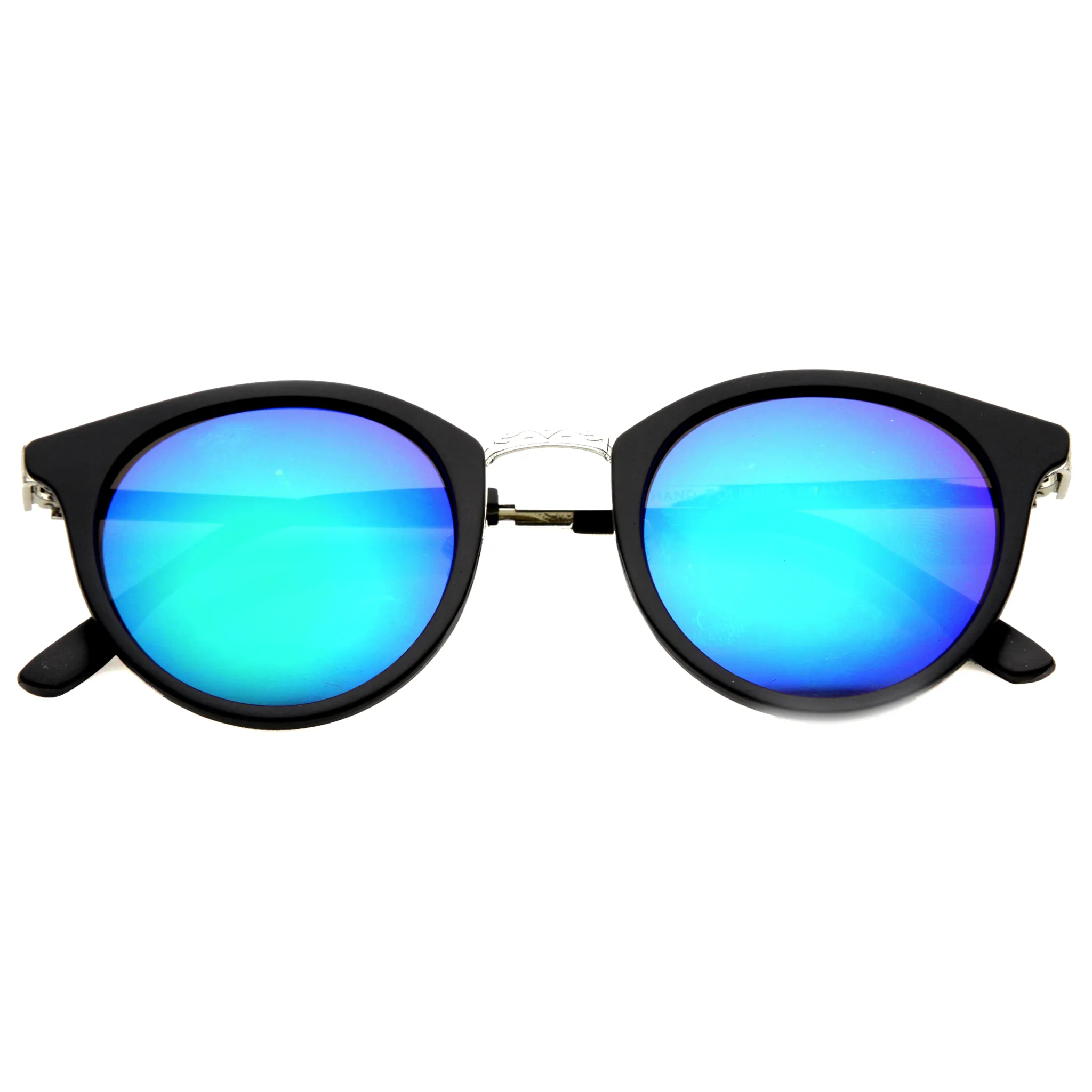 Retro European Round Horned Rim Mirror Lens Sunglasses 9650 sold by ZeroUV product image thumbnail 3