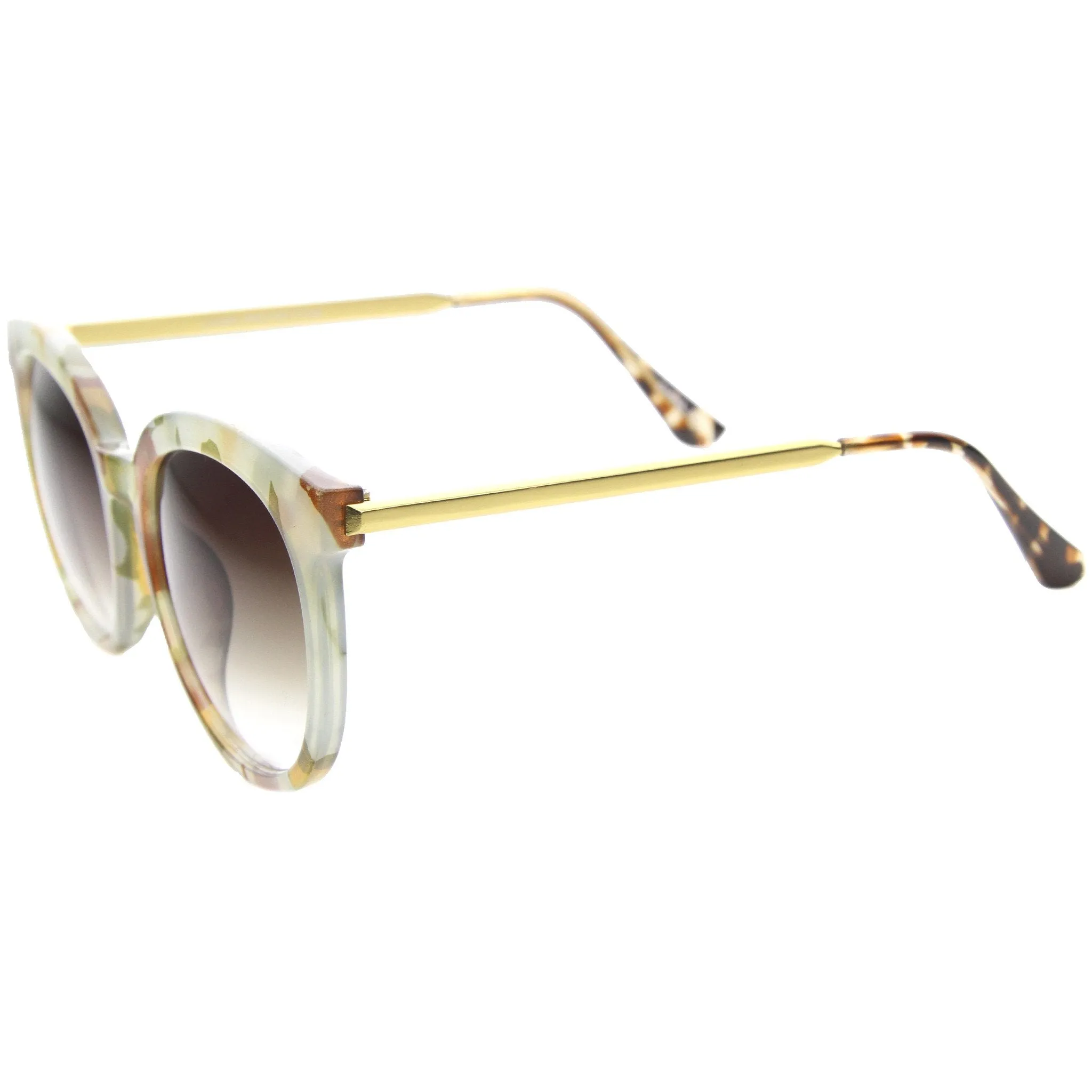 Oversize Round Metal Temple Cat Eye Sunglasses A097 sold by ZeroUV product image thumbnail 3