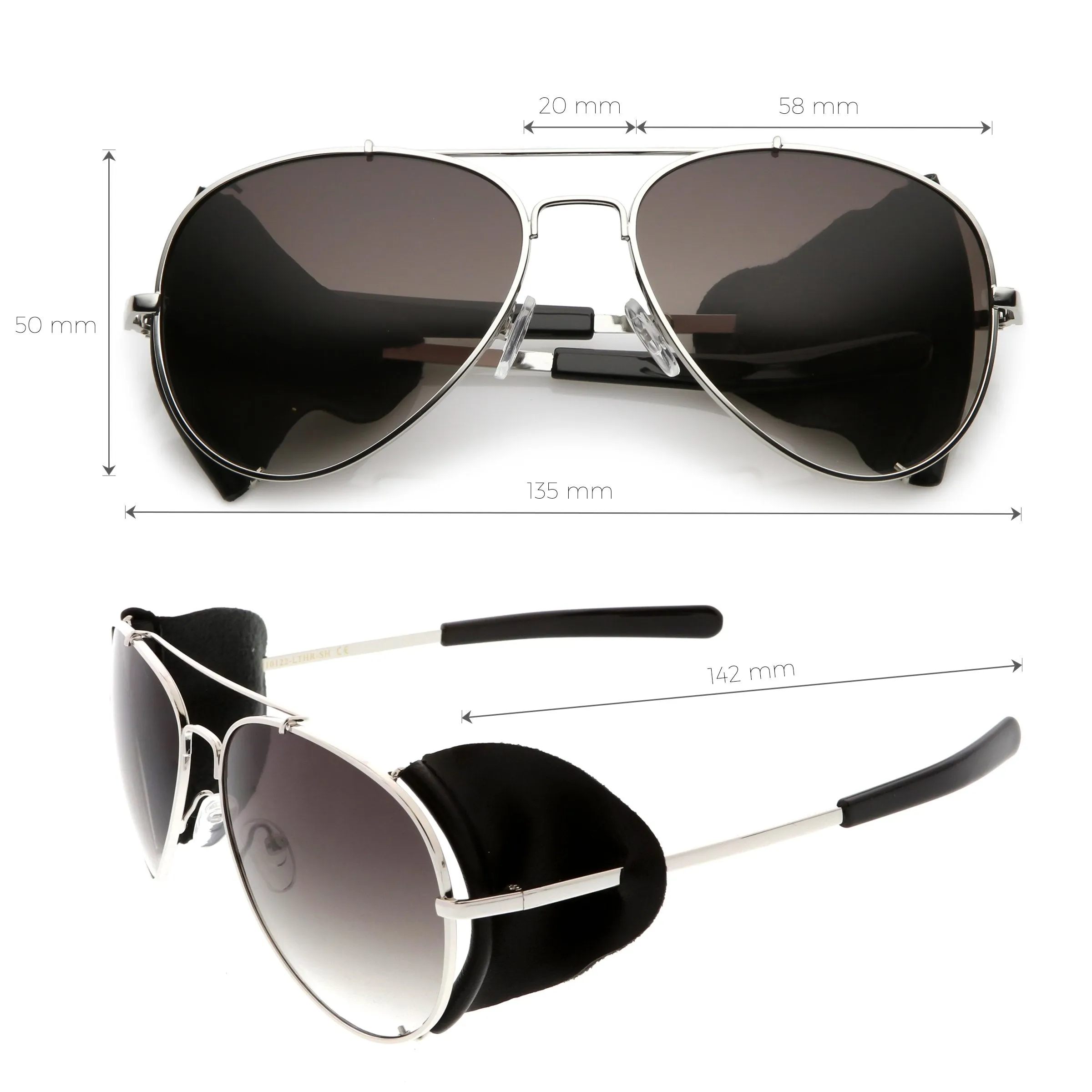 Vintage Steampunk Side Cover Aviator Sunglasses A631 sold by ZeroUV product image thumbnail 2