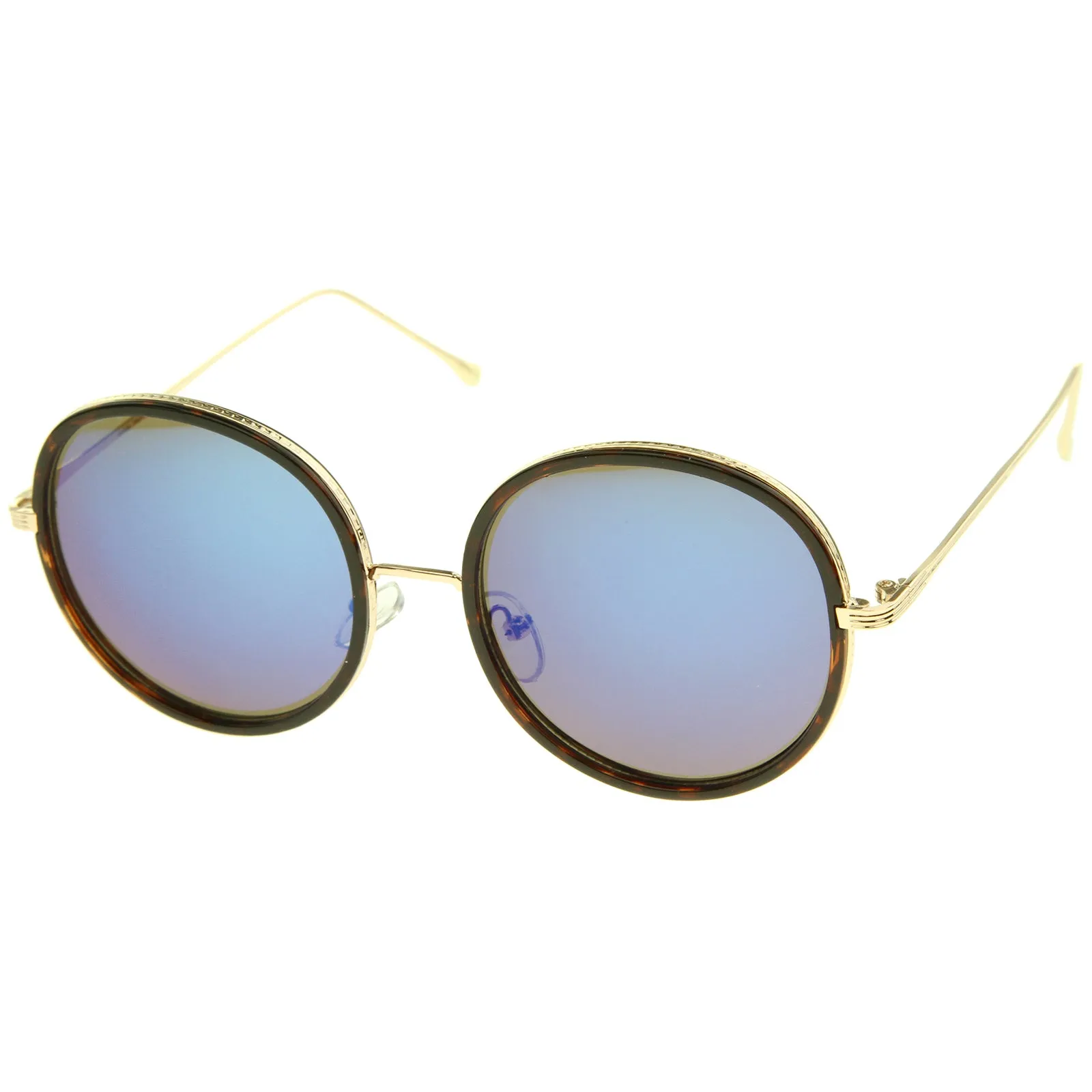 Women's Round Retro Color Mirror Lens Sunglasses A148 sold by ZeroUV product image thumbnail 2