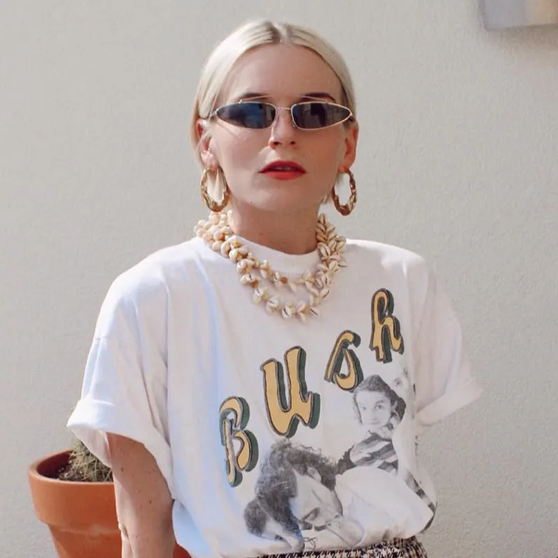 Retro 1990's Slim Triangle Color Tone Flat Lens Sunglasses C725 sold by ZeroUV product image thumbnail 5