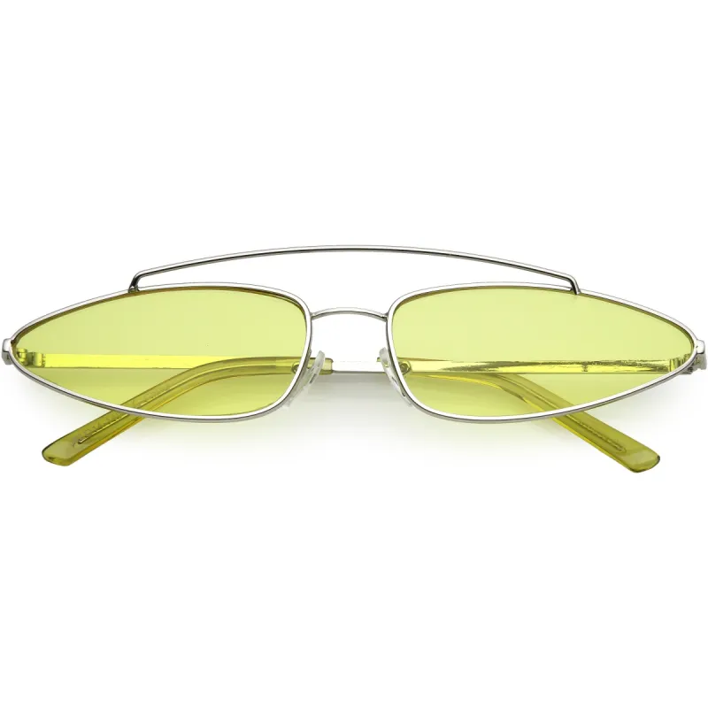 Retro 1990's Slim Triangle  Color Tone Flat Lens Sunglasses C725 sold by ZeroUV