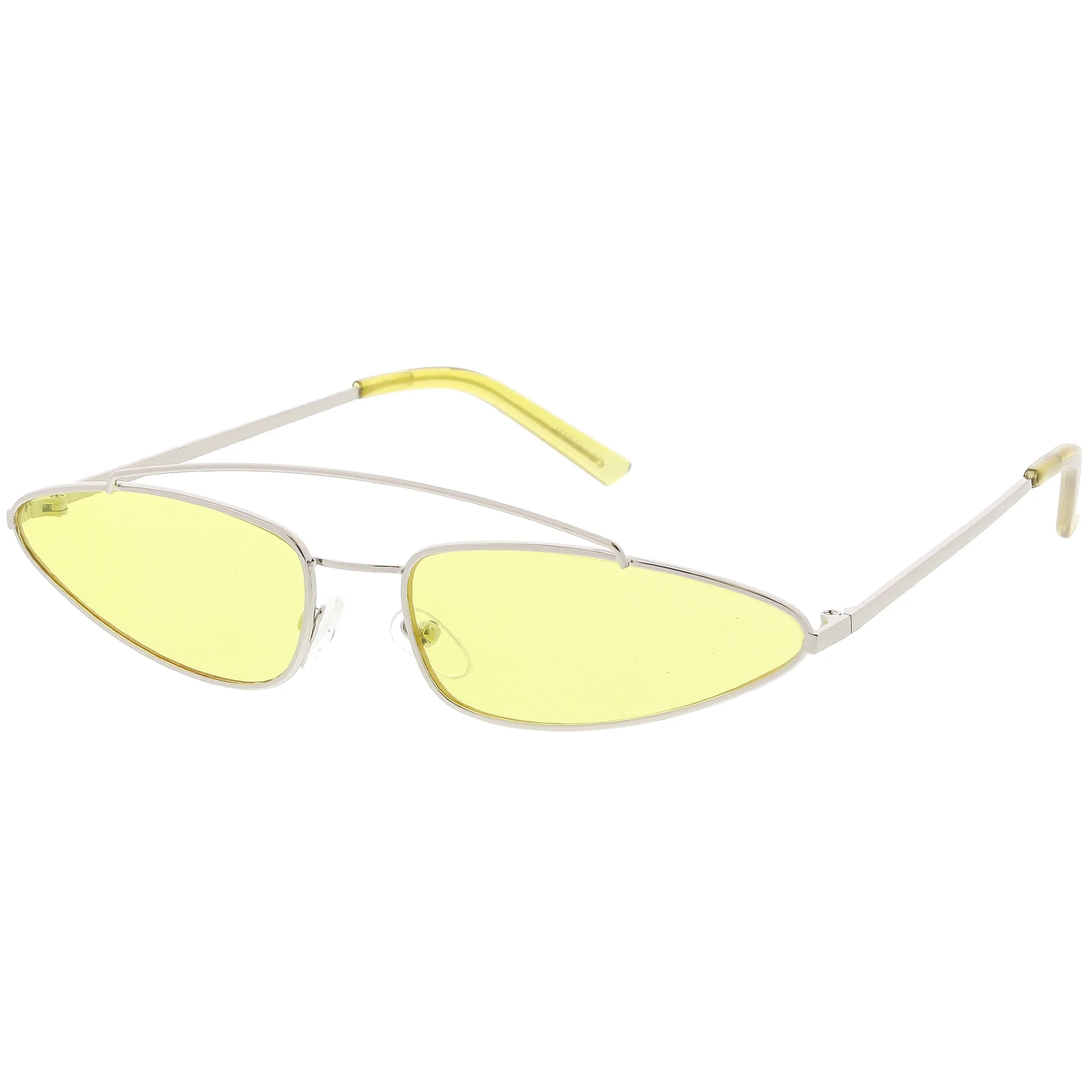 Retro 1990's Slim Triangle Color Tone Flat Lens Sunglasses C725 sold by ZeroUV product image thumbnail 2