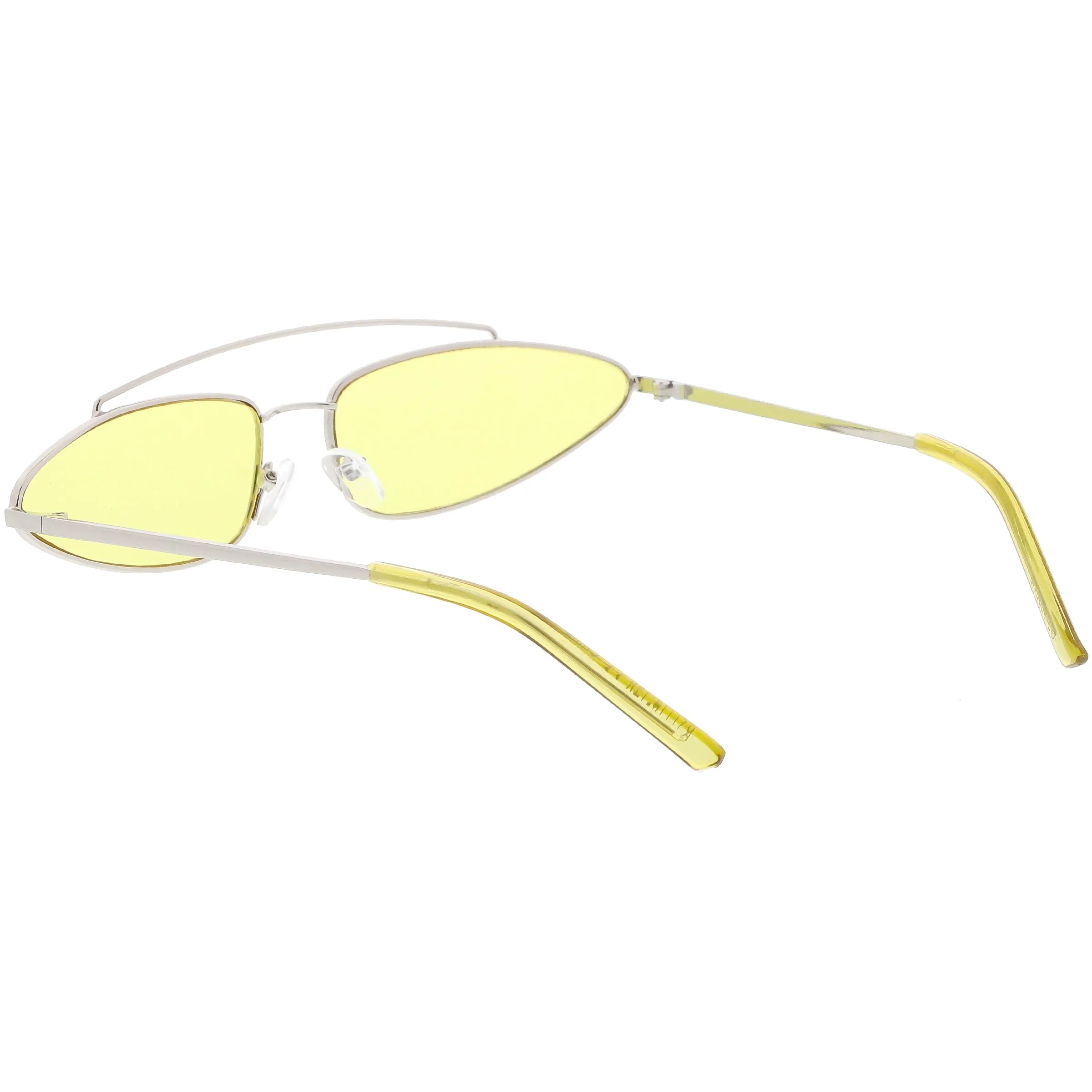 Retro 1990's Slim Triangle Color Tone Flat Lens Sunglasses C725 sold by ZeroUV product image thumbnail 4