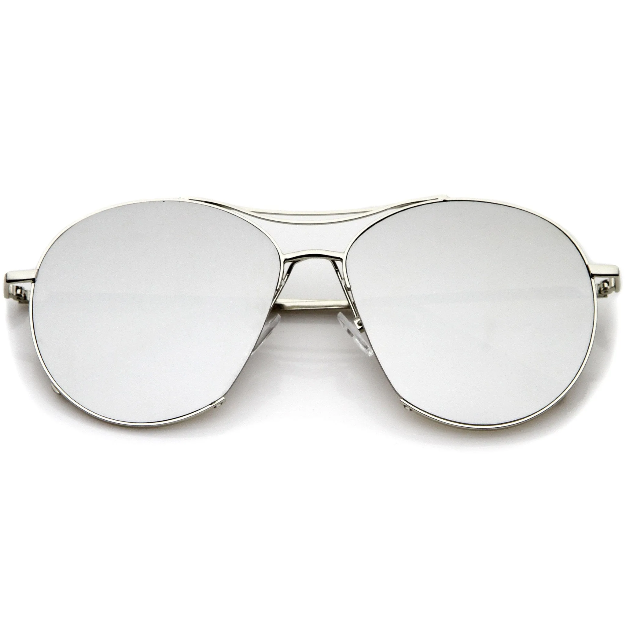 Oversize Thin Metal Mirrored Flat Lens Aviator Sunglasses A817 sold by ZeroUV product image thumbnail 3