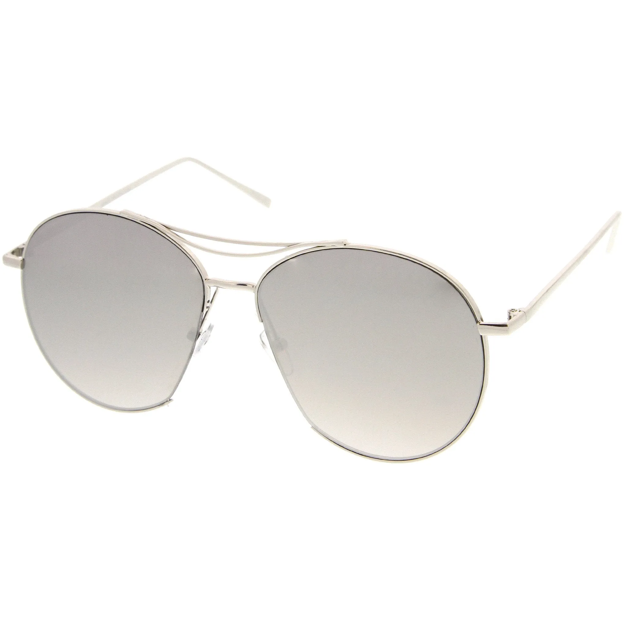 Oversize Thin Metal Mirrored Flat Lens Aviator Sunglasses A817 sold by ZeroUV product image thumbnail 4