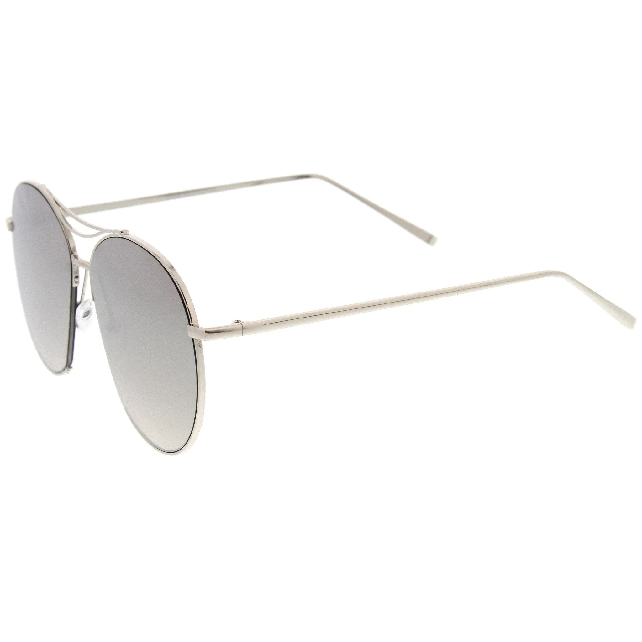 Oversize Thin Metal Mirrored Flat Lens Aviator Sunglasses A817 sold by ZeroUV product image thumbnail 5