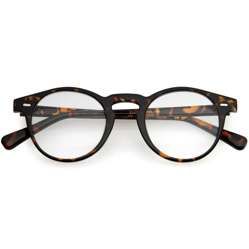 Classic Small Lightweight P3 Keyhole Blue Light Round Glasses D196 made by ZeroUV