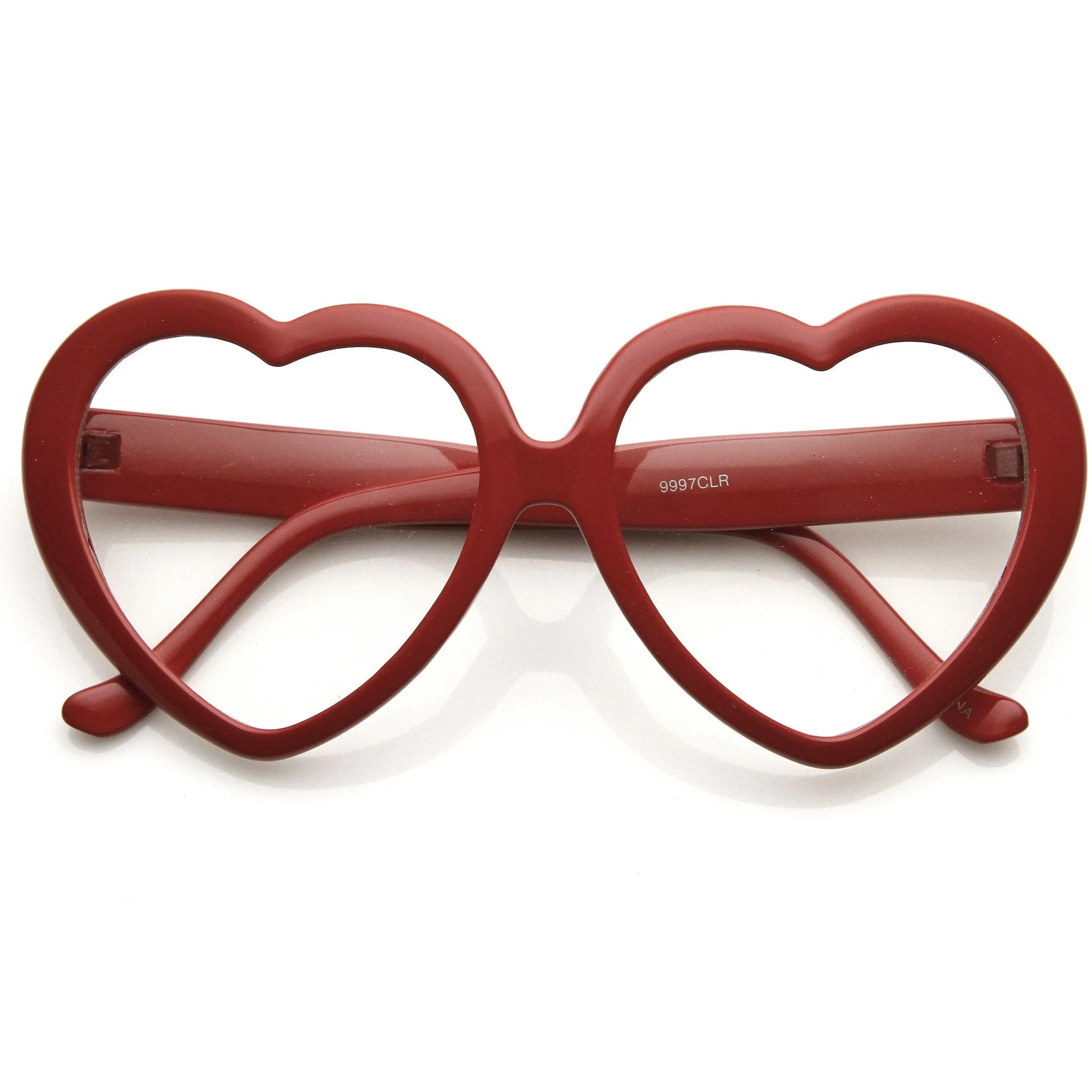 Cute Womens Dapper Oversize Heart Shape Clear Lens Glasses 9219 sold by ZeroUV product image thumbnail 2