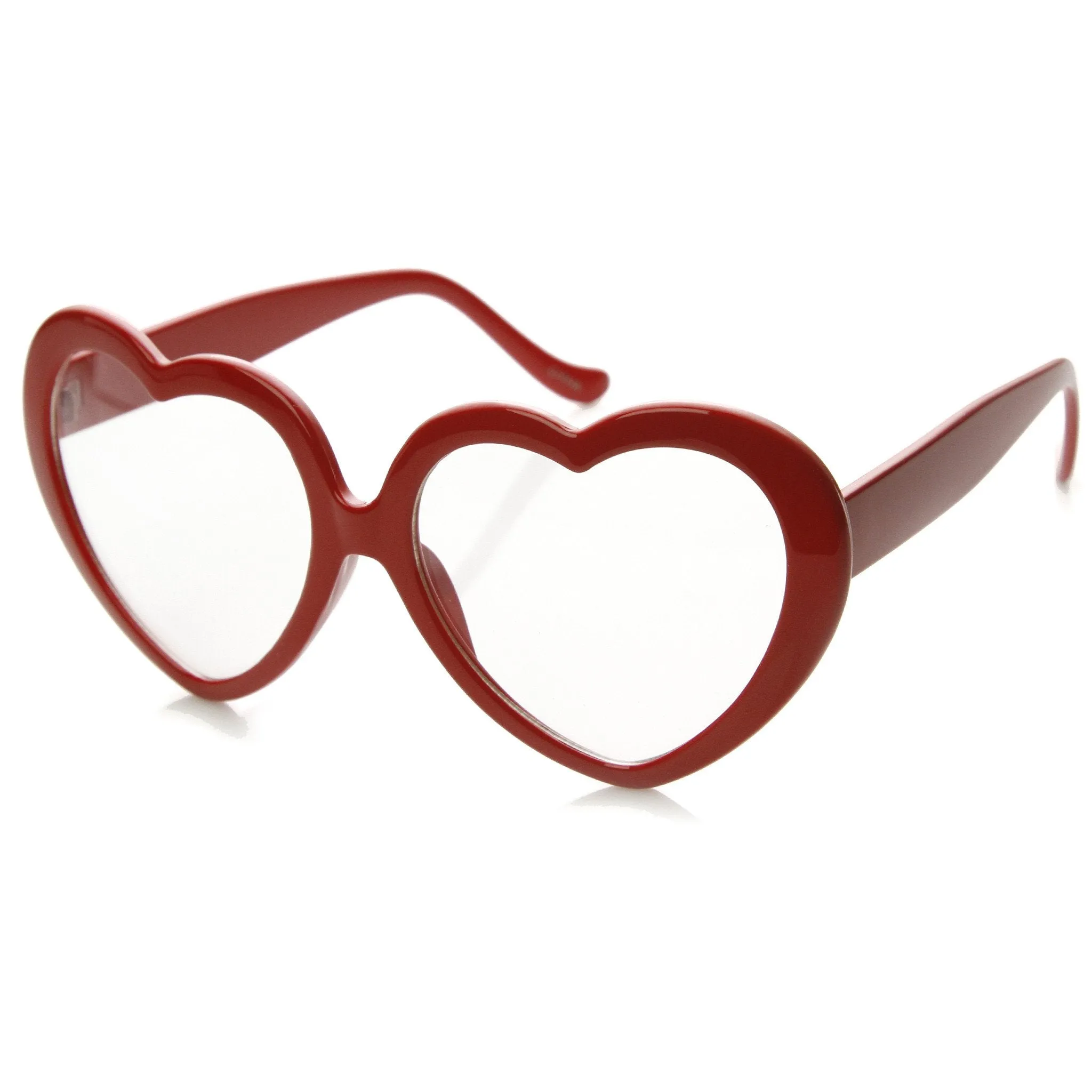 Cute Womens Dapper Oversize Heart Shape Clear Lens Glasses 9219 sold by ZeroUV product image thumbnail 3
