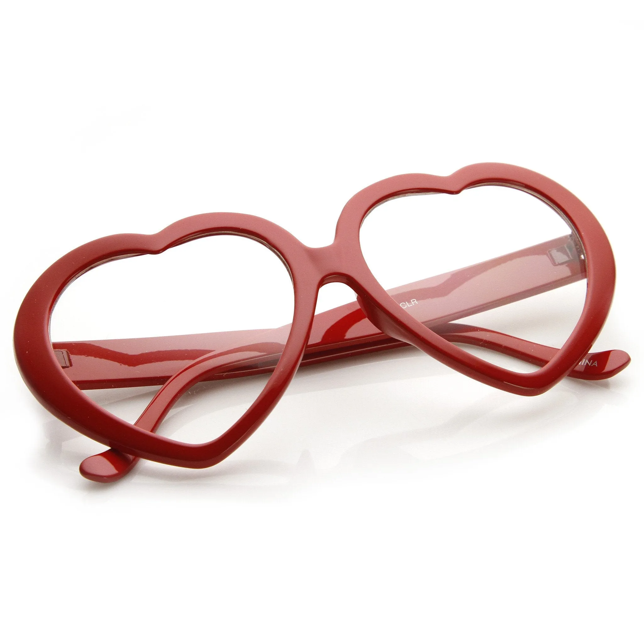 Cute Womens Dapper Oversize Heart Shape Clear Lens Glasses 9219 sold by ZeroUV product image thumbnail 4
