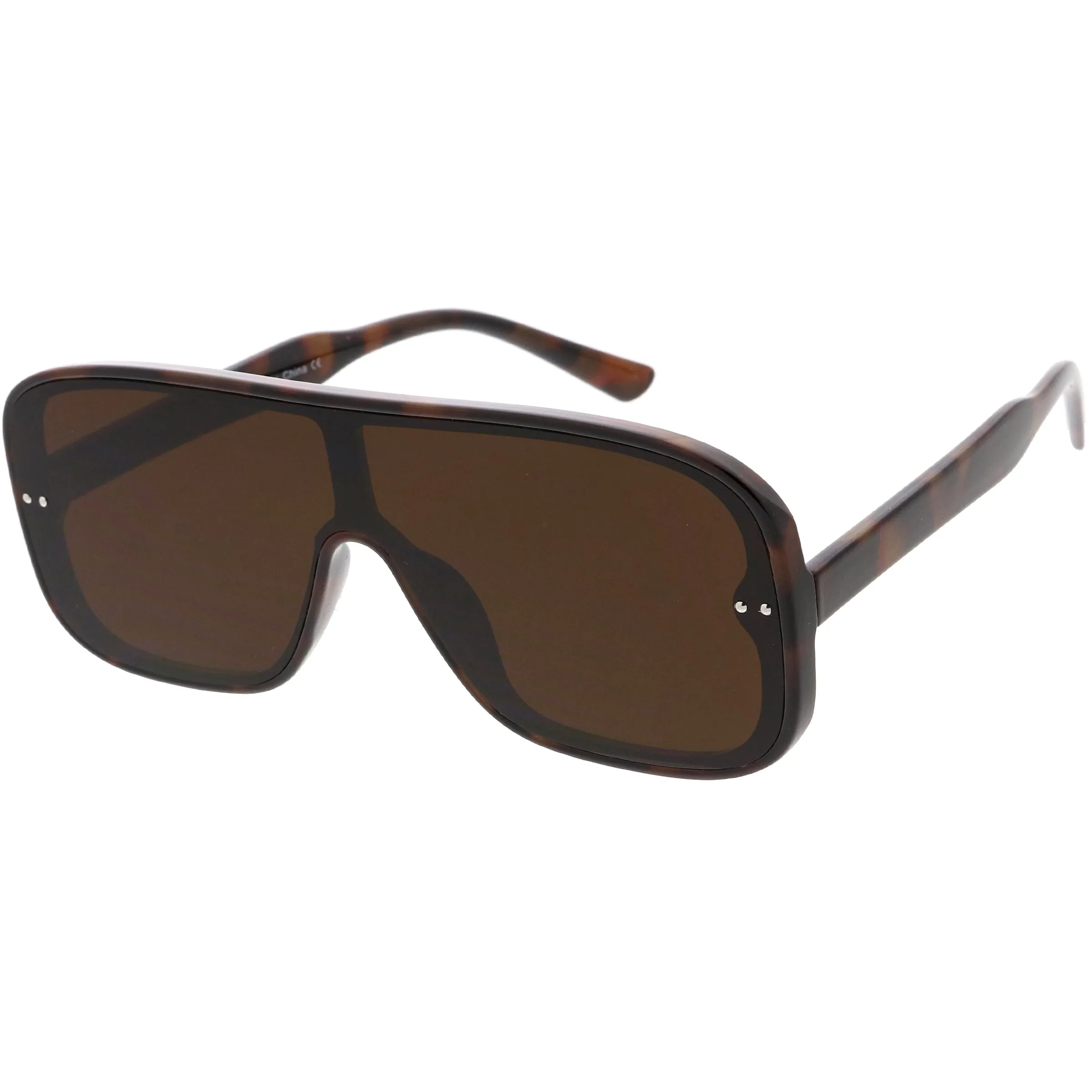 Oversize Retro Modern Disco Square Flat Lens Shield Sunglasses C988 sold by ZeroUV product image thumbnail 2