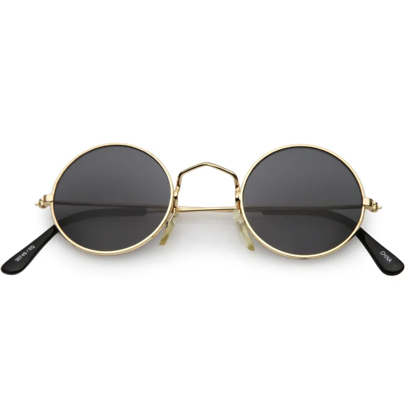 Small Round Dapper True Vintage Metal Sunglasses C669 sold by ZeroUV