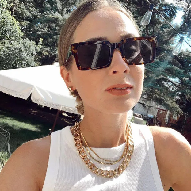 Modern Vintage-Inspired Horn Rimmed Square Sunglasses D178 sold by ZeroUV product image thumbnail 4