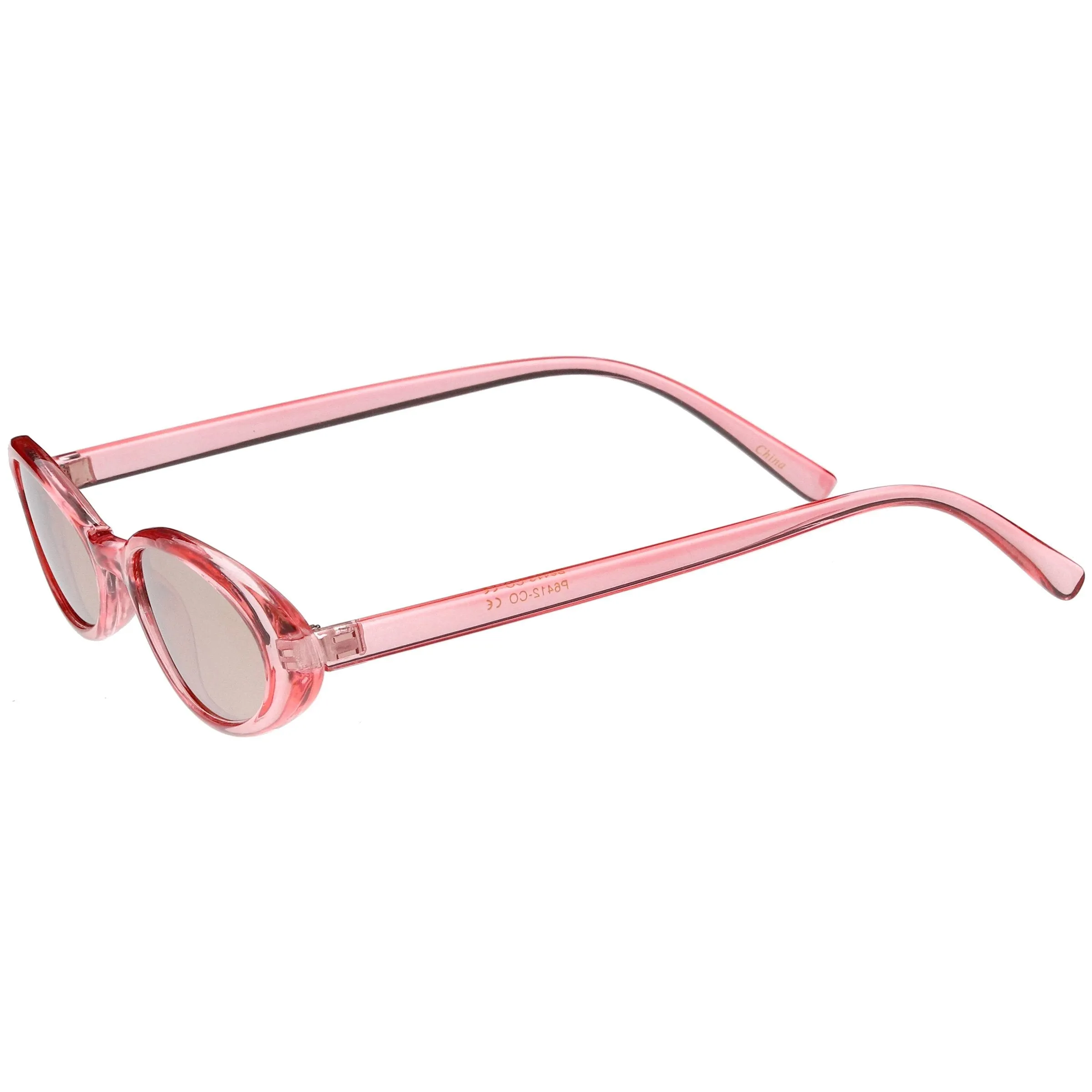 Small Retro 1990's Transparent Mirrored Lens Sunglasses C698 sold by ZeroUV product image thumbnail 5