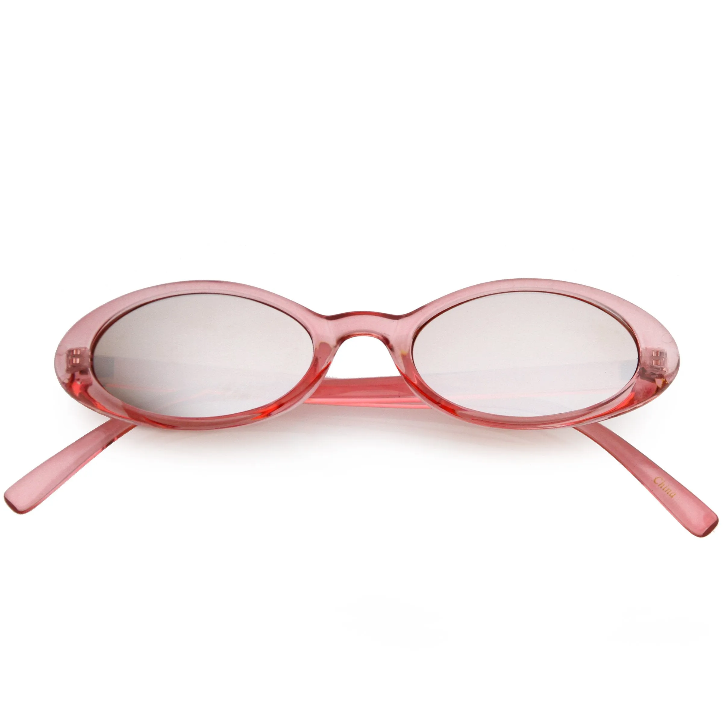 Small Retro 1990's Transparent Mirrored Lens Sunglasses C698 sold by ZeroUV product image thumbnail 3