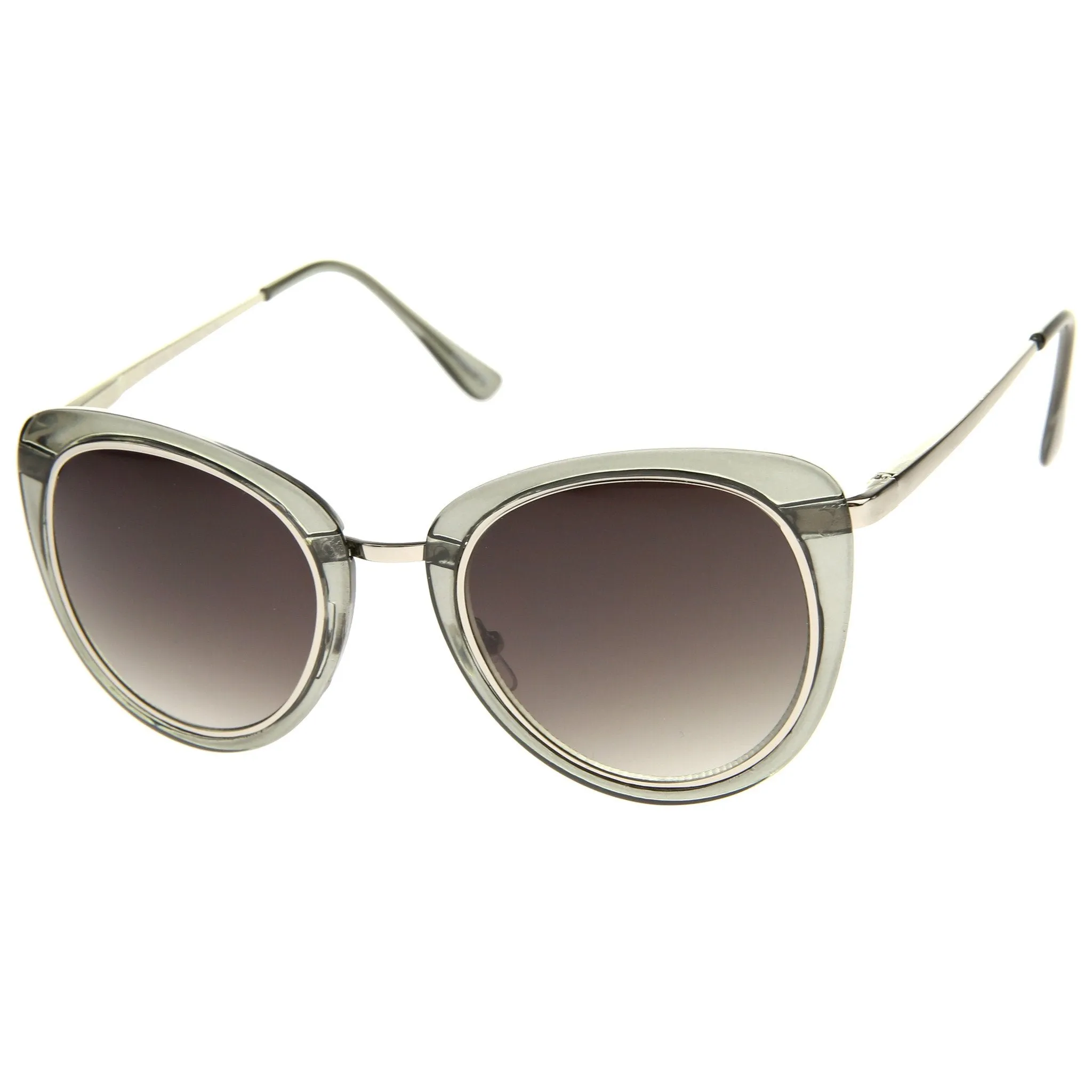 Retro Metal Outline Trim Lens Cat Eye Sunglasses A354 sold by ZeroUV product image thumbnail 4