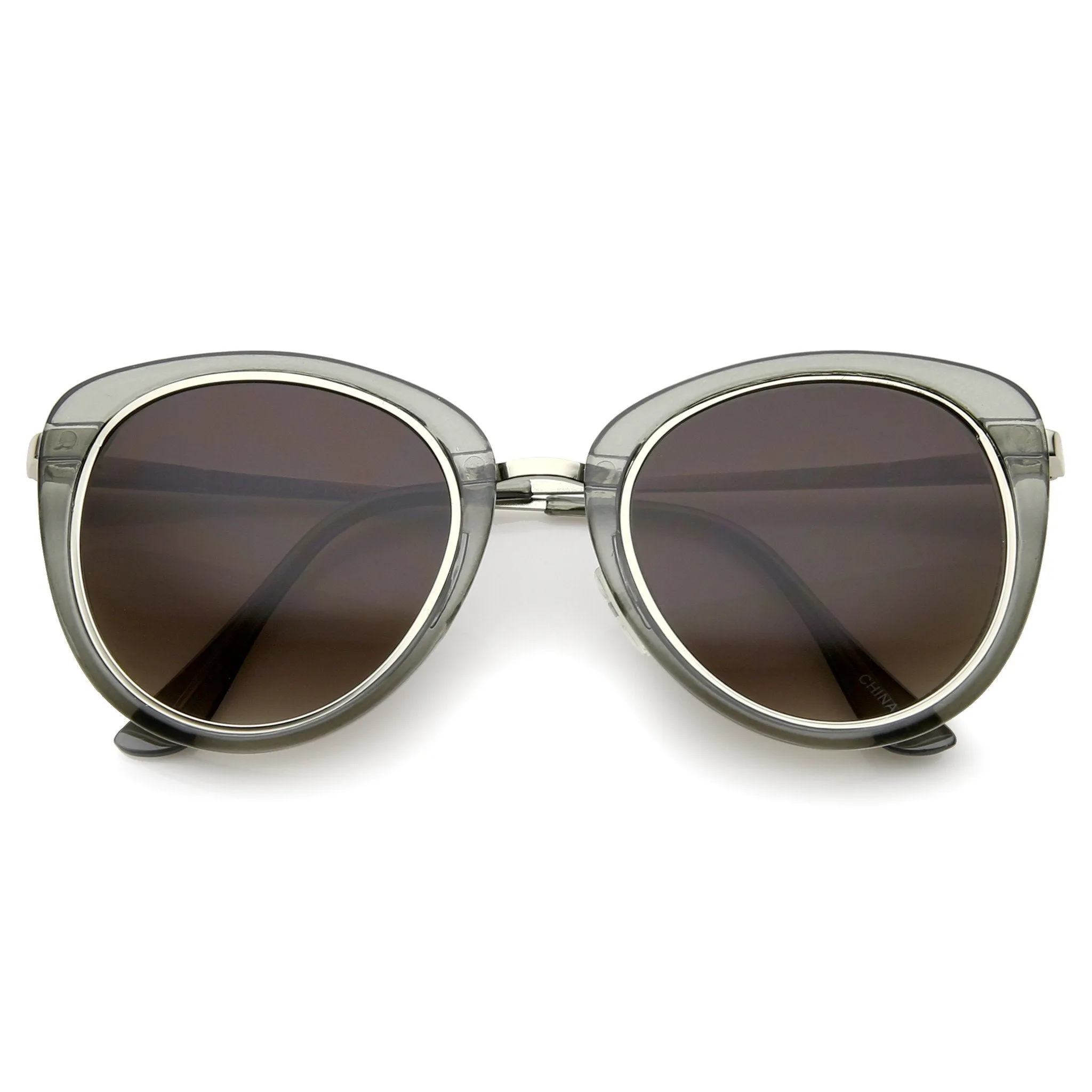Retro Metal Outline Trim Lens Cat Eye Sunglasses A354 sold by ZeroUV product image thumbnail 3