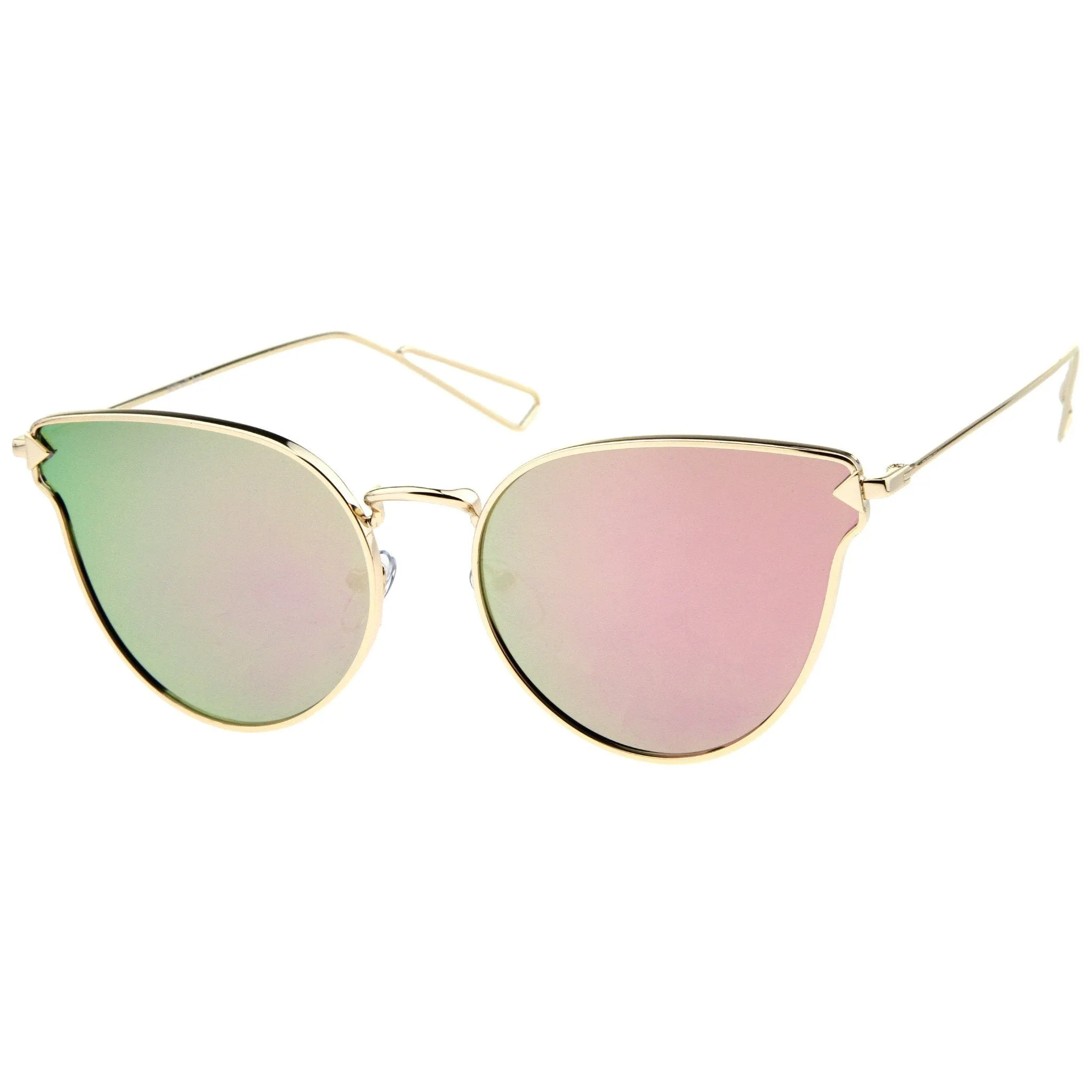 Women's Flat Lens Arrow Temple Cat Eye Sunglasses A804 sold by ZeroUV product image thumbnail 4