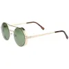 Retro Euro Steampunk Side Cover Round Metal Sunglasses A052 sold by ZeroUV