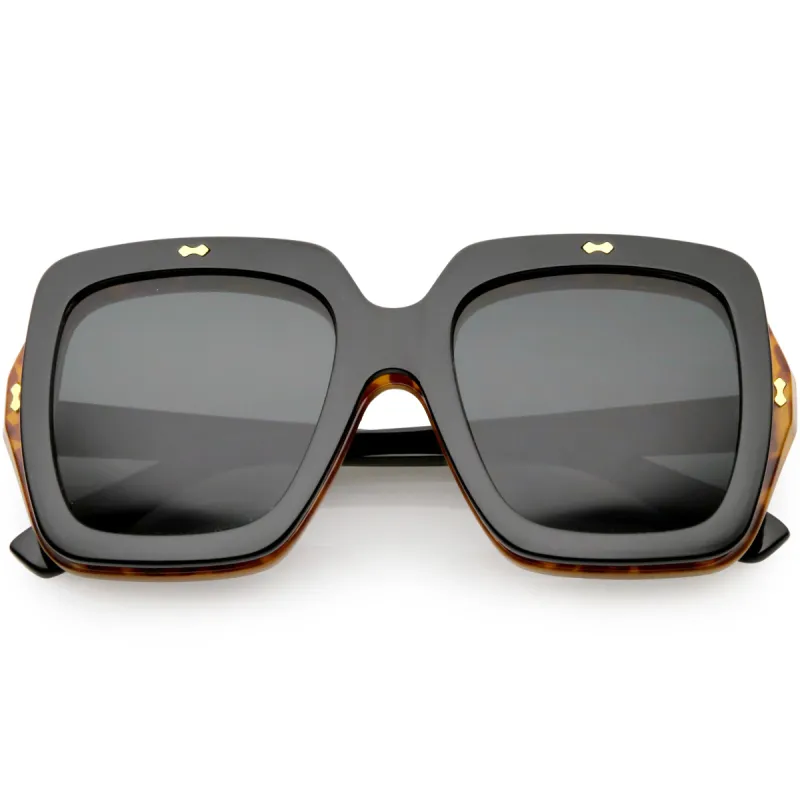 Retro European Oversize Flip Up Square Sunglasses C713 sold by ZeroUV