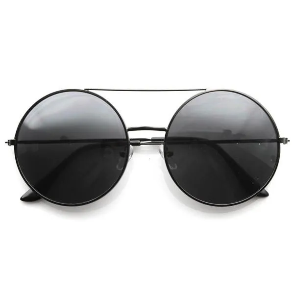 Designer Oversize Metal Bridge Round Womens Sunglasses 8596 sold by ZeroUV product image thumbnail 5