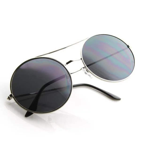 Designer Oversize Metal Bridge Round Womens Sunglasses 8596 sold by ZeroUV product image thumbnail 4