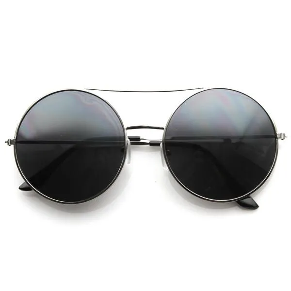 Designer Oversize Metal Bridge Round Womens Sunglasses 8596 sold by ZeroUV