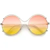 Women's Dual Wire Frame Round Gradient Len Sunglasses A326 sold by ZeroUV