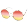 Women's Dual Wire Frame Round Gradient Len Sunglasses A326 sold by ZeroUV