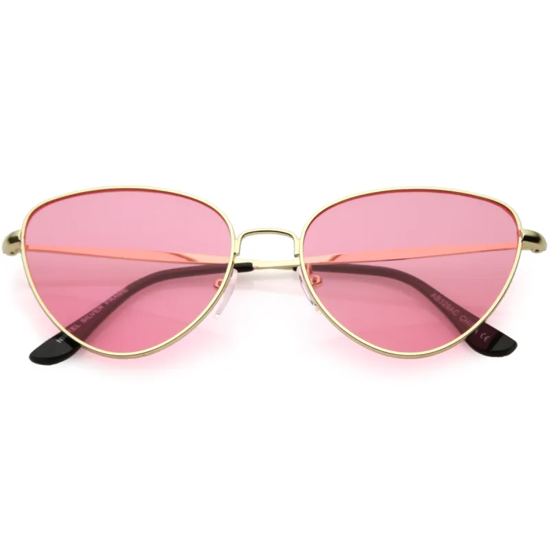 Women's Retro 1990's Fashion Colored Flat Lens Cat Eye Sunglasses C512 sold by ZeroUV