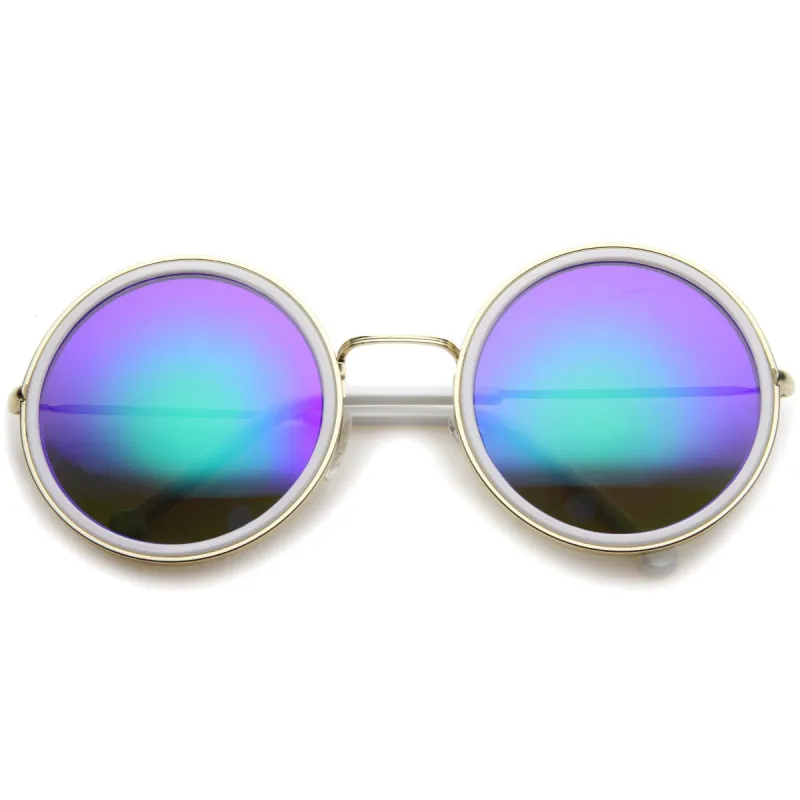 Women's Round Metal Mirrored Lens Sunglasses A039 sold by ZeroUV