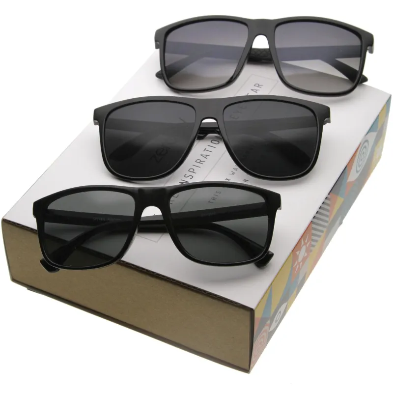 Retro Modern Casual Lifestyle Horn Rimmed Sunglasses A351 [Promo Box] sold by ZeroUV