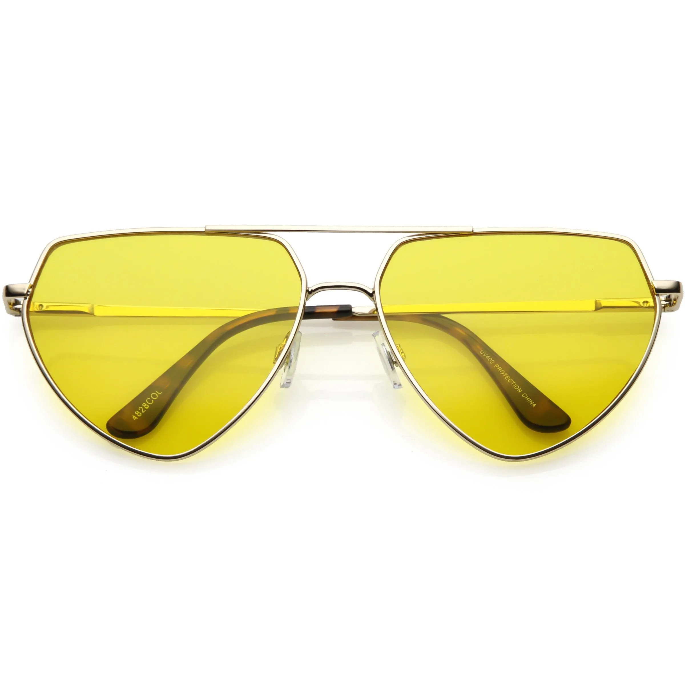 Retro Oversize Color Tone Flat Top Aviator Sunglasses C755 sold by ZeroUV