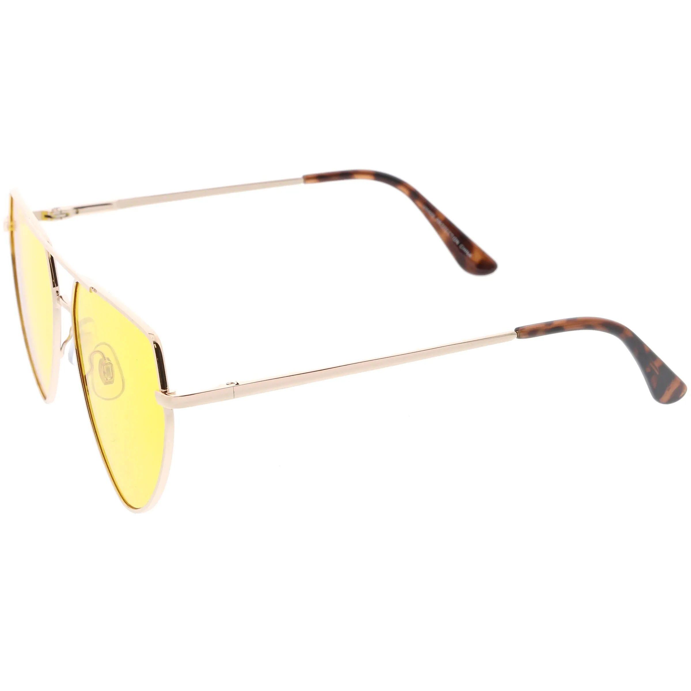 Retro Oversize Color Tone Flat Top Aviator Sunglasses C755 sold by ZeroUV product image thumbnail 4