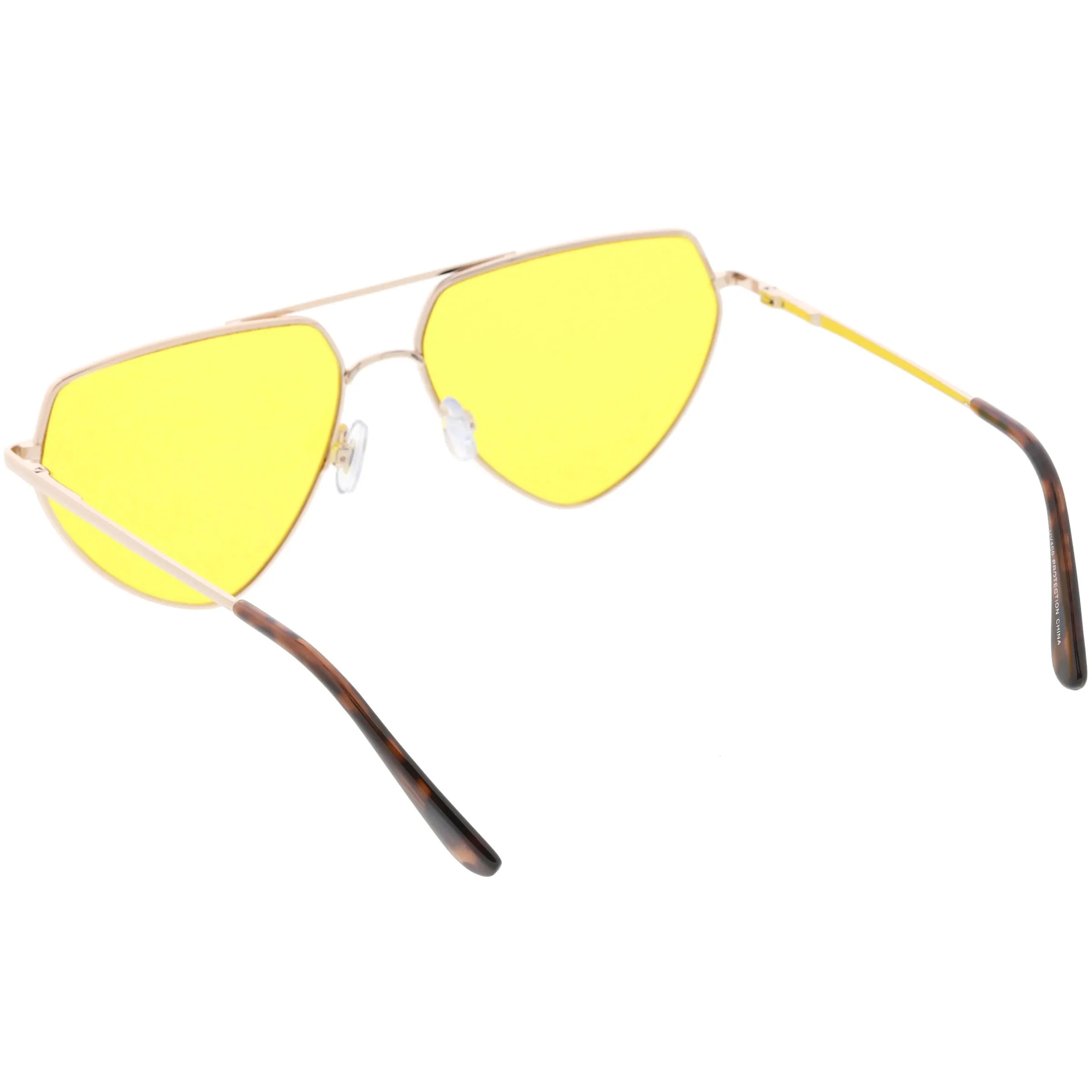 Retro Oversize Color Tone Flat Top Aviator Sunglasses C755 sold by ZeroUV product image thumbnail 5
