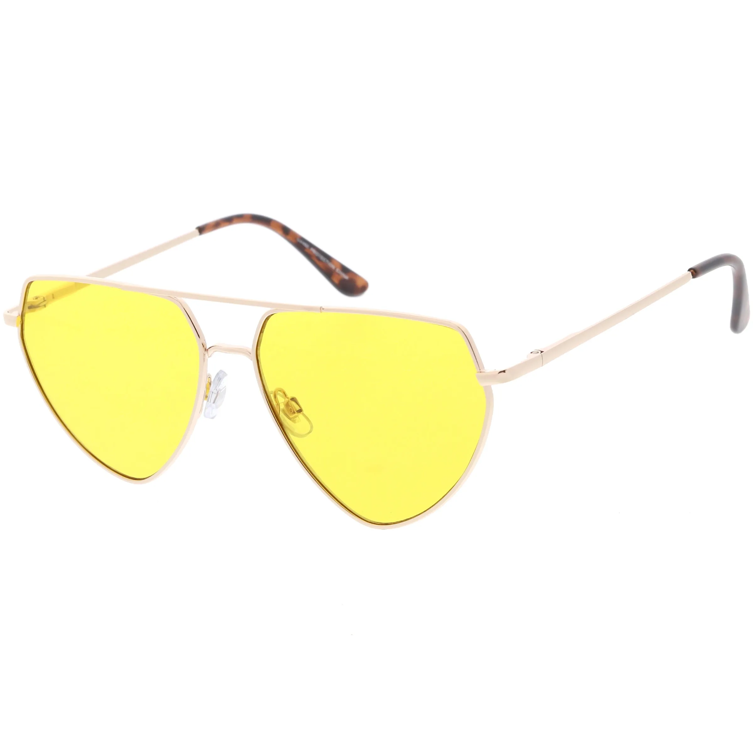 Retro Oversize Color Tone Flat Top Aviator Sunglasses C755 sold by ZeroUV product image thumbnail 3