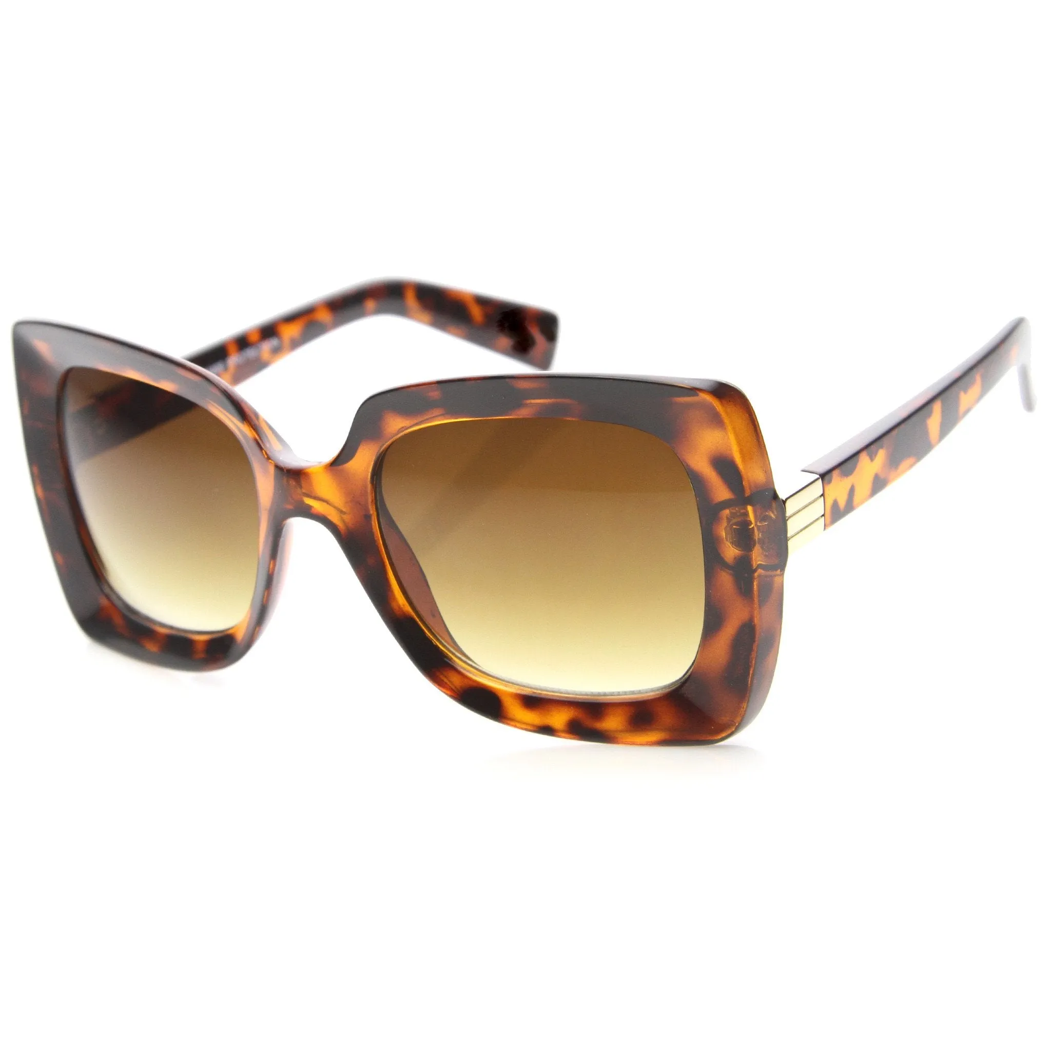 Women's Deep Square Butterfly Frame Oversize Sunglasses A019 sold by ZeroUV product image thumbnail 4